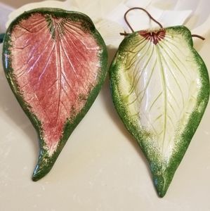 Caladium leaf wall hanging